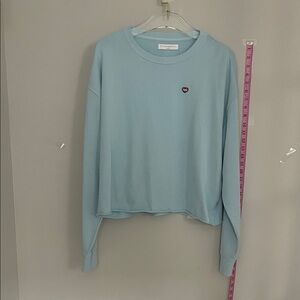 Spiritual Gangster Sky Blue Sweatshirt with Heart Patch